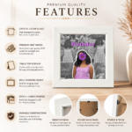 Personalized Photo Collage Frame 5 x 5 Inch | Customized Picture Frame with Glass & MDF Back | Wall Mount & Table Stand | Aesthetic Memory Gift for Couples, Friends & Family | Black/White - Image 4