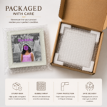 Personalized Photo Collage Frame 5 x 5 Inch | Customized Picture Frame with Glass & MDF Back | Wall Mount & Table Stand | Aesthetic Memory Gift for Couples, Friends & Family | Black/White - Image 5