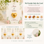 Personalized Wedding Favor Card set of 50 - Image 3